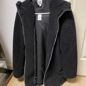NWT GAP Black Teddy Sherpa Coat Size Medium